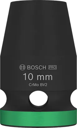 Vaso de impacto Bosch PRO de 1/2" y 10 mm con anillo verde.